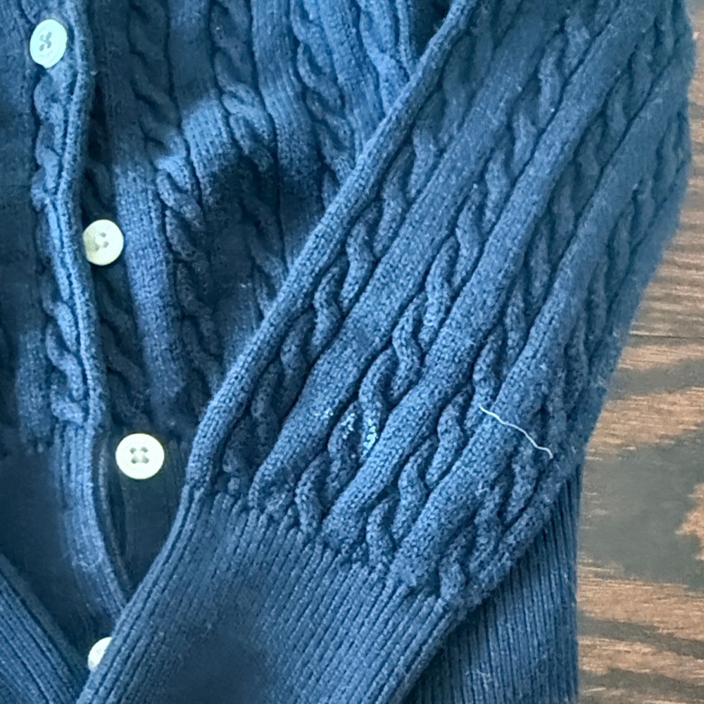 Polo Ralph Lauren Dark Blue Cable Knit Cardigan - Picture 4 of 4